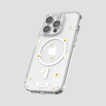 [TryCozy] 스마일데이지 패턴 클리어 렌즈가드 마그네틱 젤하드 케이스