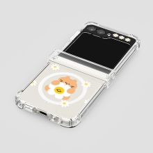 [TryCozy] 동물 데이지 갤럭시Z플립시리즈 힌지보호 맥세이프 투명범퍼케이스