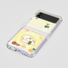 [TryCozy] 애니멀 썸머비치 갤럭시Z플립시리즈 힌지보호 맥세이프 투명범퍼케이스