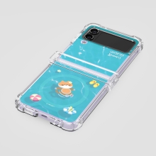 [TryCozy] 썸머 베케이션 갤럭시Z플립시리즈 힌지보호 맥세이프 투명범퍼케이스