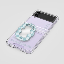 [TryCozy] 저스트 체크 웨이브 미러 스마트톡 갤럭시Z플립시리즈 힌지보호 투명범퍼케이스