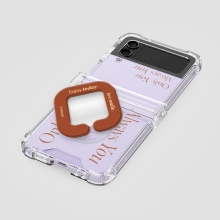 [TryCozy] 사각 레터링 미러 스마트톡 갤럭시Z플립시리즈 힌지보호 투명범퍼케이스