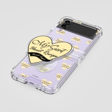 [TryCozy] 하트 레시피 아크릴 스마트톡 갤럭시Z플립시리즈 힌지보호 투명범퍼케이스