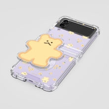 [TryCozy] 플라워 구미베어 아크릴 스마트톡 갤럭시Z플립시리즈 힌지보호 투명범퍼케이스