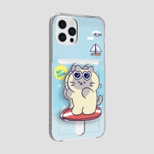 [TryCozy] 애니멀 썸머비치 아크릴 스마트톡 클리어 에어쿠션 카드젤리케이스