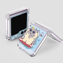 [TryCozy] 애니멀 썸머비치 아크릴 스마트톡 갤럭시Z플립시리즈 힌지보호 투명범퍼케이스