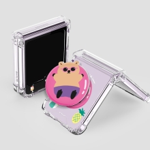 [TryCozy] 쿼카 여름 휴가 에폭시톡 갤럭시Z플립시리즈 힌지보호 투명범퍼케이스