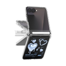 [TryCozy] 하트 레터링 Z플립시리즈 오토 힌지 클리어 하드케이스