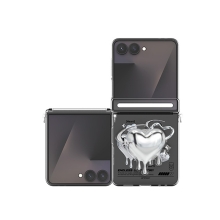 [TryCozy] 하트 레터링 Z플립시리즈 오토 힌지 클리어 하드케이스+아크릴 스마트톡