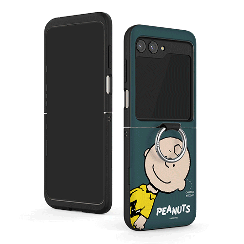 [PEANUTS]스누피 헬로 프렌즈 갤럭시Z플립시리즈 고리형 카드도어범퍼케이스