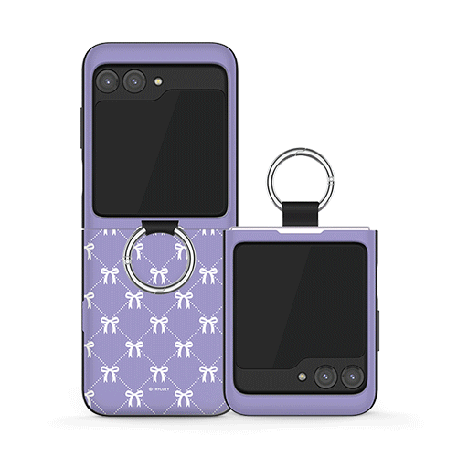 [TryCozy] 코지 리본 패턴 갤럭시Z플립시리즈 고리형 카드도어범퍼케이스