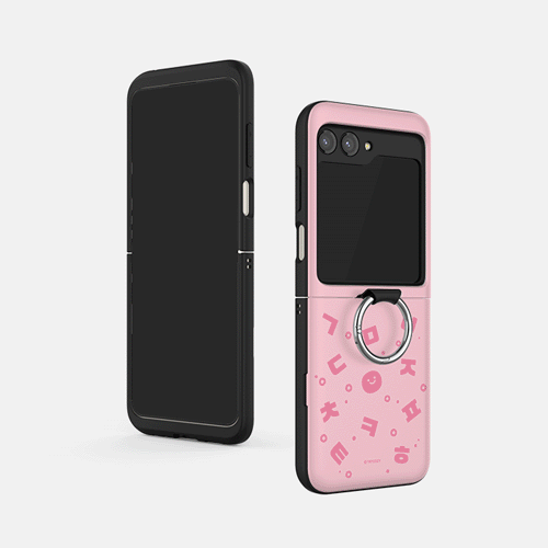 [TryCozy] 한글 패턴 갤럭시Z플립시리즈 고리형 카드도어범퍼케이스