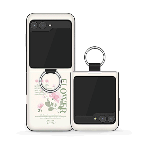 [TryCozy] 뮤트 플라워 갤럭시Z플립시리즈 고리형 카드도어범퍼케이스