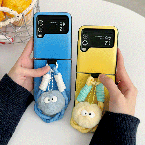 [TryCozy] 먼지몽 라벨 로프 스트랩 갤럭시Z플립시리즈 고리형 카드도어범퍼케이스