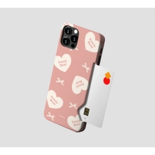 [TryCozy] 퍼지베어 하트패턴 카드 3D곡면하드케이스