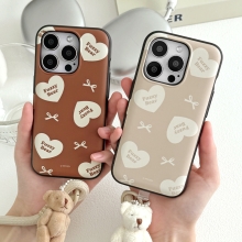 [TryCozy] 퍼지베어 하트패턴 로프 스트랩 카드도어범퍼케이스