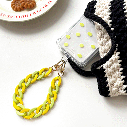 [TryCozy] 젤리 믹스 핸드 체인스트랩 갤럭시Z플립시리즈 힌지보호 투명범퍼케이스