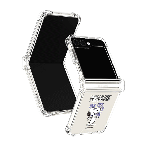 [PEANUTS]빈티지 스누피 무드 갤럭시Z플립시리즈 힌지보호 투명범퍼케이스