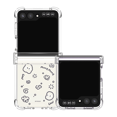 [TryCozy] 몽몽 두들 갤럭시Z플립시리즈 힌지보호 투명범퍼케이스