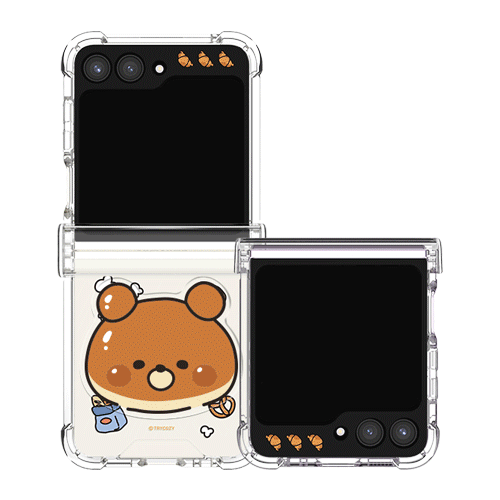 [TryCozy] 드로잉 푸드 아크릴 스마트톡 갤럭시Z플립시리즈 힌지보호 투명범퍼케이스