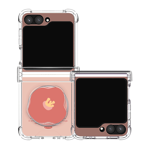 [TryCozy] 스윗 블룸 갤럭시Z플립시리즈 힌지보호 맥세이프 투명범퍼케이스+투명 맥세이프 톡