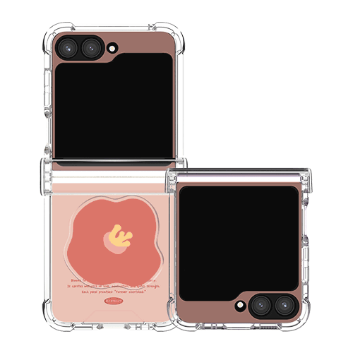 [TryCozy] 스윗 블룸 아크릴 스마트톡 갤럭시Z플립시리즈 힌지보호 투명범퍼케이스