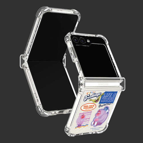 [Disney/Pixar]인사이드아웃2 이모션스 갤럭시Z플립시리즈 힌지보호 투명범퍼케이스