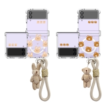 [TryCozy] 퍼지베어 리본 로프 스트랩 갤럭시Z플립시리즈 힌지보호 맥세이프 투명범퍼케이스