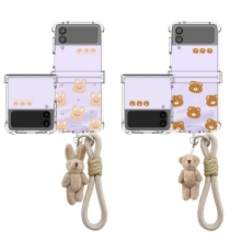 [TryCozy] 퍼지베어 리본 로프 스트랩 갤럭시Z플립시리즈 힌지보호 투명범퍼케이스