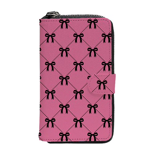 [TryCozy] 코지 리본 패턴 사피아노 지퍼 월렛케이스