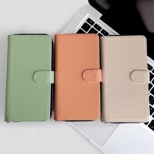 [TryCozy] 레더 소프트 사피아노 지퍼 월렛케이스