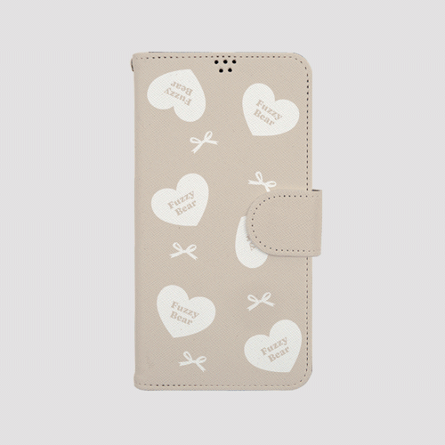 [TryCozy] 퍼지베어 하트패턴 사피아노 다이어리케이스