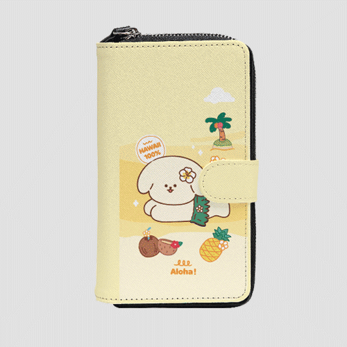 [TryCozy] 애니멀 썸머비치 사피아노 지퍼 월렛케이스