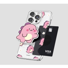 [TryCozy] 핑크 리틀티노 플라워패턴 에폭시톡 카드투명하드케이스