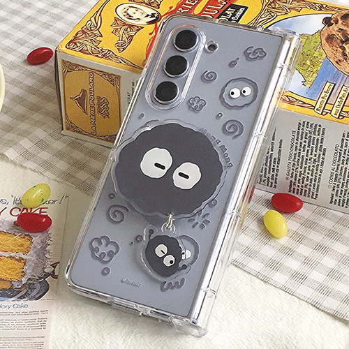 [TryCozy] 몽몽 두들 갤럭시Z폴드시리즈 힌지보호 투명하드케이스+무빙 아크릴 스마트톡