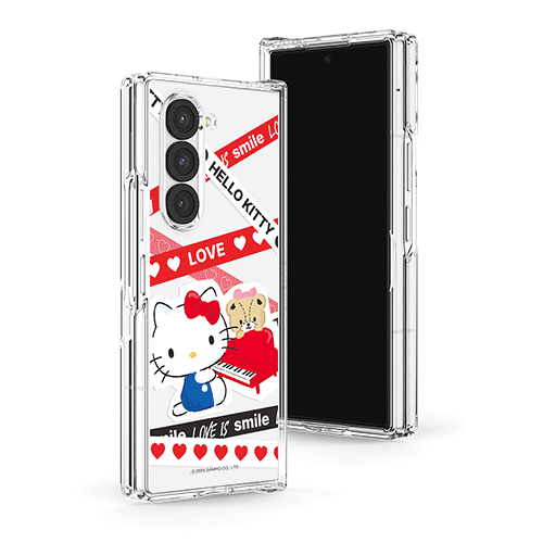 [Sanrio]산리오 캐릭터즈 LOVE 라인 갤럭시Z폴드시리즈 힌지보호 투명하드케이스