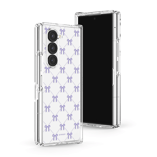 [TryCozy] 코지 리본 패턴 갤럭시Z폴드시리즈 힌지보호 투명하드케이스