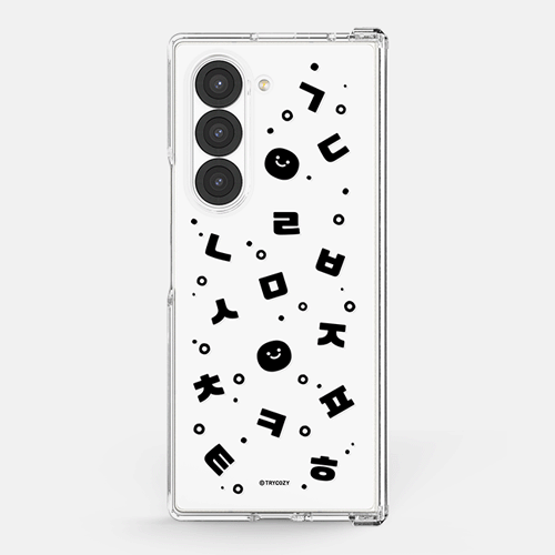 [TryCozy] 한글 패턴 갤럭시Z폴드시리즈 힌지보호 투명하드케이스