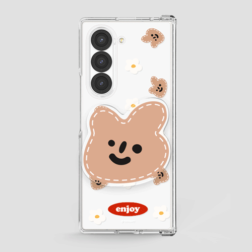 [TryCozy] 엔조이 스티치 패턴 아크릴 스마트톡 갤럭시Z폴드시리즈 힌지보호 투명하드케이스