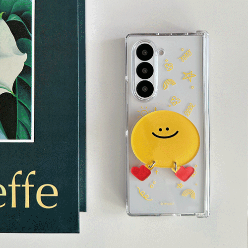 [TryCozy] 말랑말랑 두들 갤럭시Z폴드시리즈 힌지보호 투명하드케이스+무빙 아크릴 스마트톡