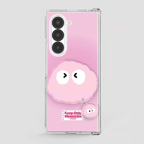 [TryCozy] 몽몽 라벨 미니미 갤럭시Z폴드시리즈 힌지보호 투명하드케이스+무빙 아크릴 스마트톡