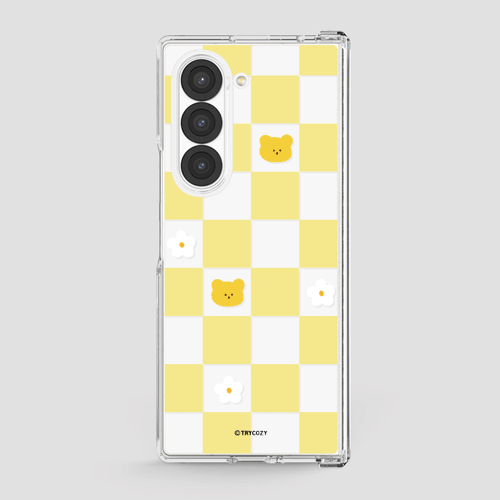 [TryCozy] 스윗베어 패턴 갤럭시Z폴드시리즈 힌지보호 투명하드케이스