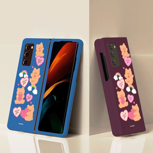 [TryCozy] 러브베어패턴 갤럭시Z폴드시리즈 하드케이스