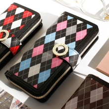 아가일 패턴 지퍼 다이어리