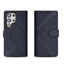 블루까사 패턴 맥세이프 천연가죽 다이어리