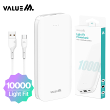 [밸류엠]라이트 핏 보조배터리 10000mAh(CP 0.2M 원형 케이블 포함)