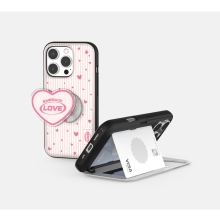 [TryCozy] 스몰 하트 패턴 카드도어범퍼케이스+아크릴 스마트톡