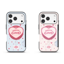 [TryCozy] 스몰 하트 패턴 투카드 마그네틱 범퍼케이스+아크릴 마그네틱 톡