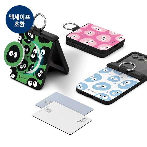 [TryCozy] 몽몽 와글와글 Z플립 오토 힌지 마그네틱 카드도어범퍼케이스