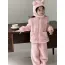 플리스 보온 어린이 잠옷 곰 모자 플러시 파자마